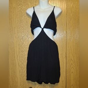 🌟4/$25 Black Plunge Cut Out Babydoll Dress